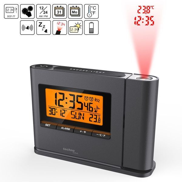 Годинник проекційний Technoline WT519 Anthracite (WT519) DAS1630 фото