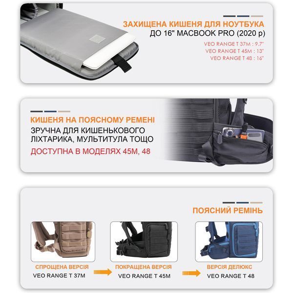 Рюкзак Vanguard VEO Range T 45M Beige (VEO Range T 45M BG) DAS1597 фото