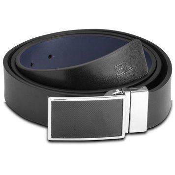 Ремінь чоловічий шкіряний Semi Line Black/Blue (P8234-0 L) DAS2999 фото