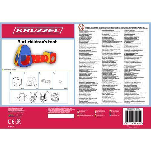 Палатка-тоннель для детских игр 3 в 1 Kruzzel 23871 28136 фото