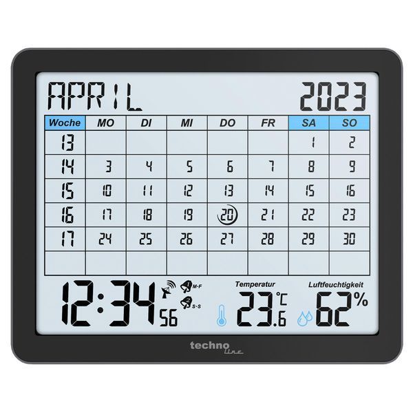 Годинник-календар настільний Technoline WT2600 Black (WT2600) DAS2300 фото