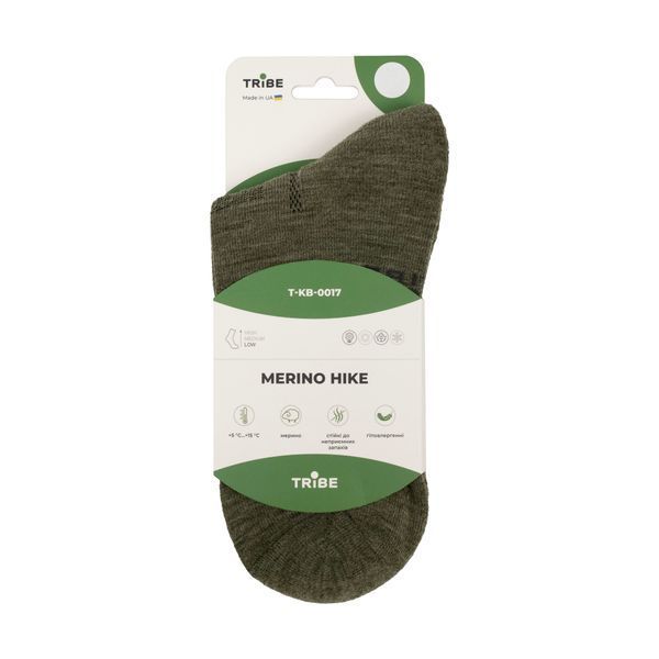 Шкарпетки Tribe Merino Hike T-KB-0017-olive, 38-40 T-KB-0017-olive-38-40 фото