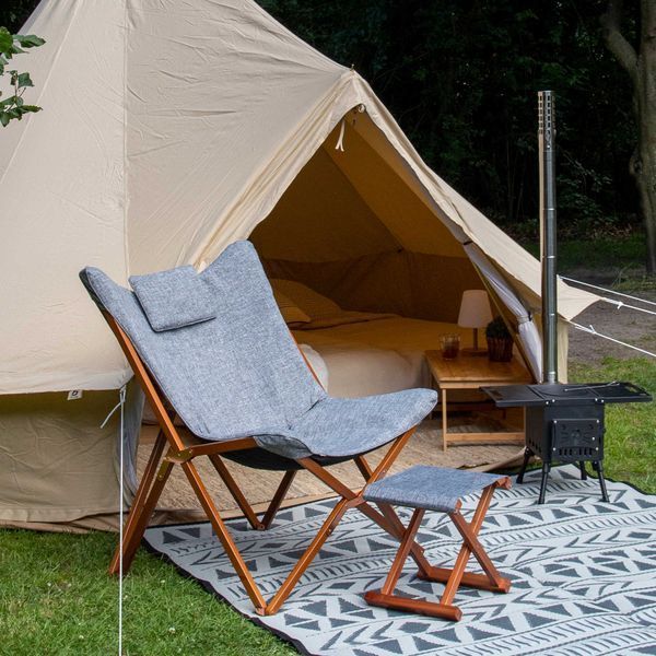 Крісло розкладне Bo-Camp Bloomsbury L Grey (1200370) DAS2538 фото