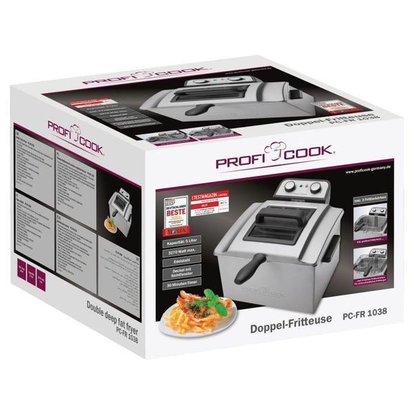 Фритюрница 4л Profi Cook PC-FR 1038 3 корзины 3000 Вт 12221 фото