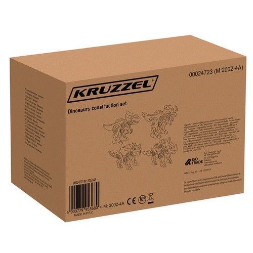 Игровой набор конструктор динозавры в кейсе Kruzzel 24723 с шуруповертом 14557 фото