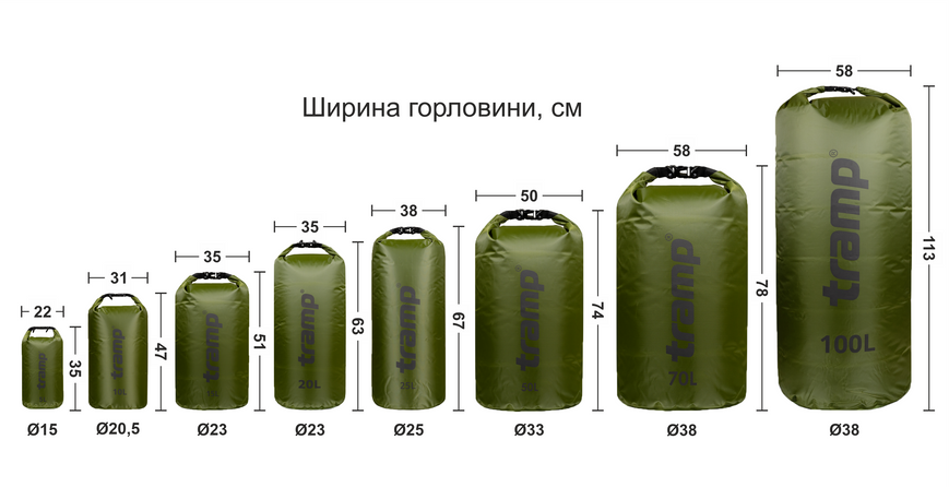 Гермомішок TRAMP PVC Diamond Ripstop 100л UTRA-210, Оливковий UTRA-210-olive фото