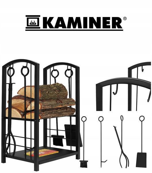 Подставка для дров Kaminer 8785 с 4 аксессуарами для камина PK011 20893 фото