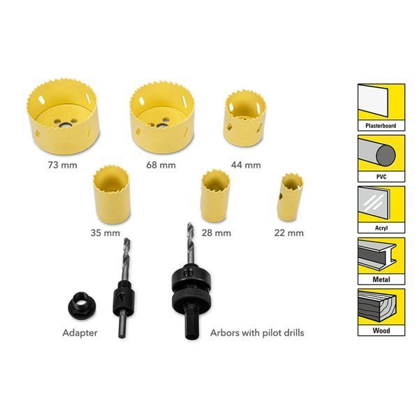 Набор сверл корончатых Trotec HSS Bi-metal Set (6215001351) DAS2968 фото