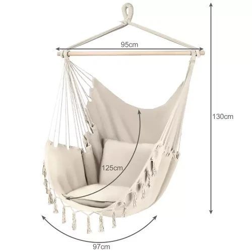 Гамак кресло бразильское Gardlov 23670 беж + 2 подушки 18154 фото