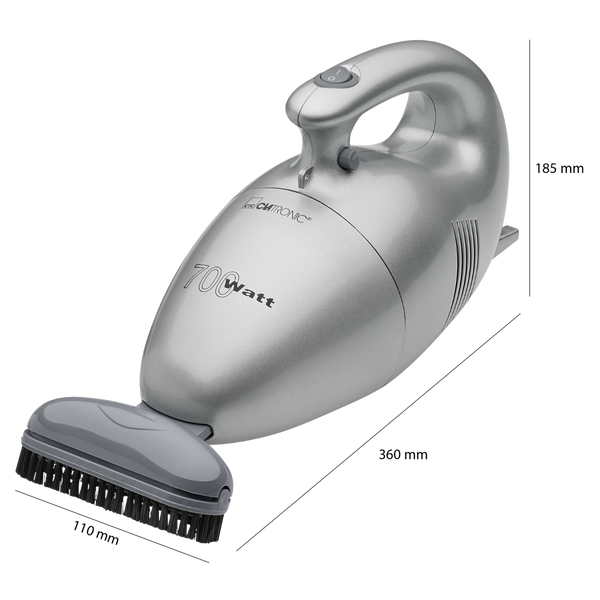 Пылесос&nbsp;ручный безмешковый с насадками Clatronic HS 2631 700 Вт кабель питания 6 м 12303 фото