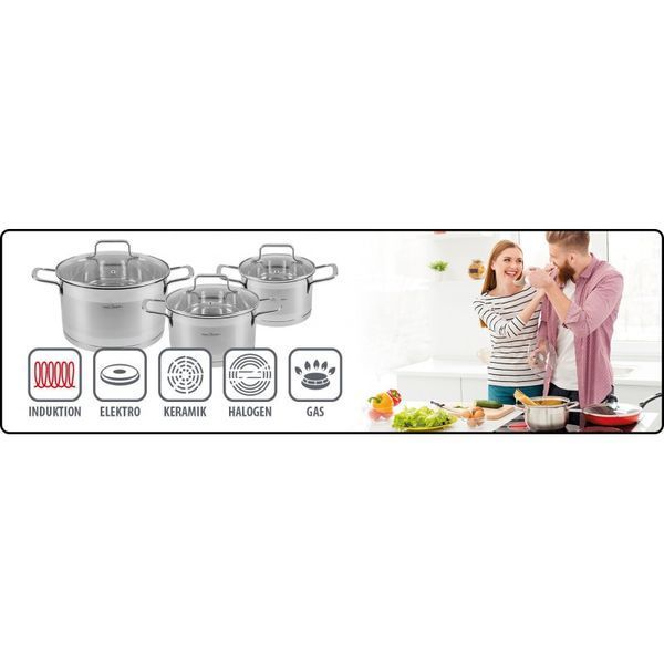 Набор кастрюль из нержавеющей стали ProfiCook PC KTS 1223 6 элементов 12470 фото