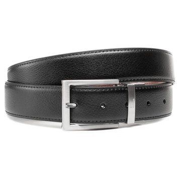 Ремінь чоловічий шкіряний Semi Line Black/Brown (P8231-0 L) DAS2988 фото