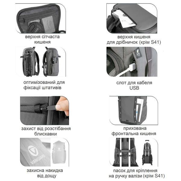 Рюкзак Vanguard VEO Adaptor S41 Gray (VEO Adaptor S41 GY) DAS1556 фото