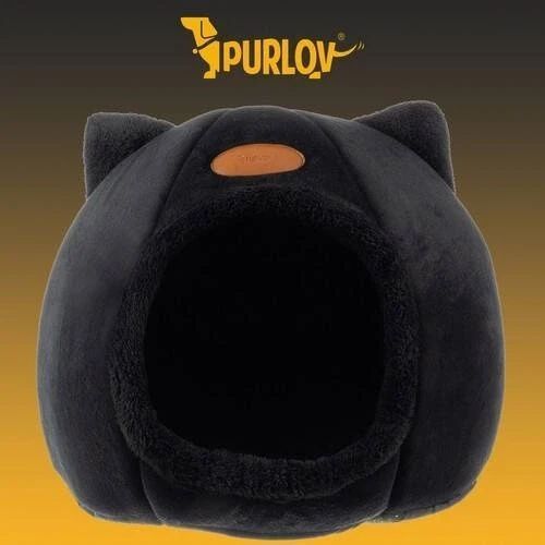 Лежак для кошек Purlov 21947 плюшевый домик для животных + подушка 21897 фото