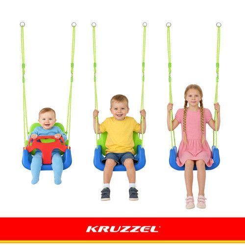 Детская качеля-трансформер 3-в-1 зелено-синяя Kruzzel 27358 49654 фото