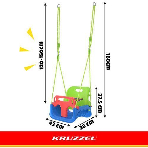 Детская качеля-трансформер 3-в-1 зелено-синяя Kruzzel 27358 49654 фото