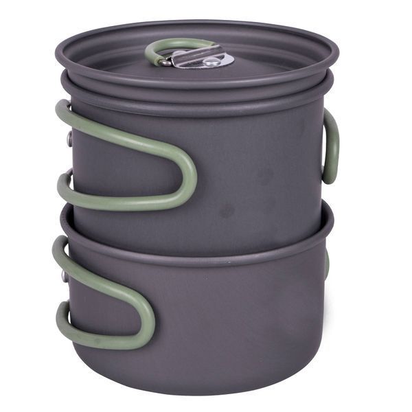 Набор посуды Bo-Camp Explorer 2 Pieces Hard Anodized Anthracite / Green (2200240) DAS1328 фото