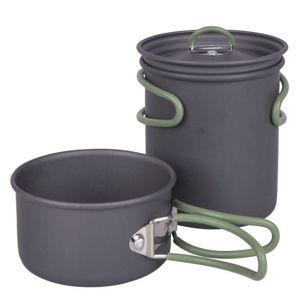 Набор посуды Bo-Camp Explorer 2 Pieces Hard Anodized Anthracite / Green (2200240) DAS1328 фото
