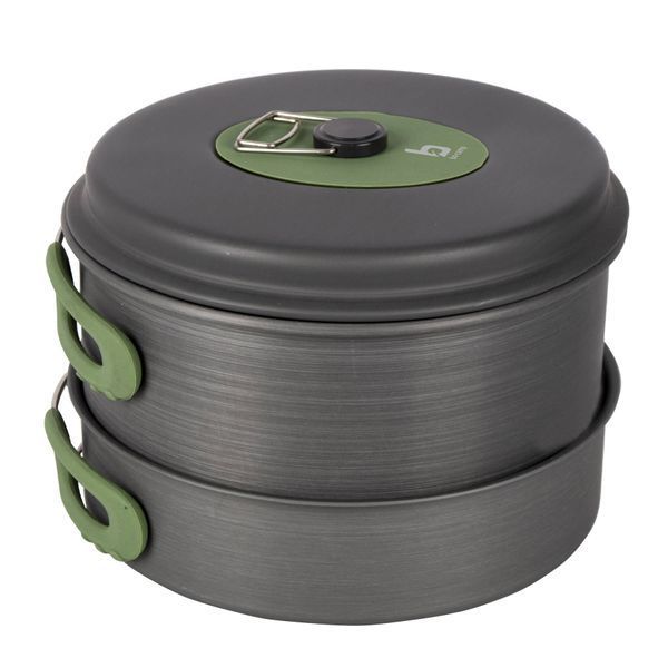 Набір посуду Bo-Camp Explorer 4 Pieces Hard Anodized Grey/Green (2200244) DAS1329 фото
