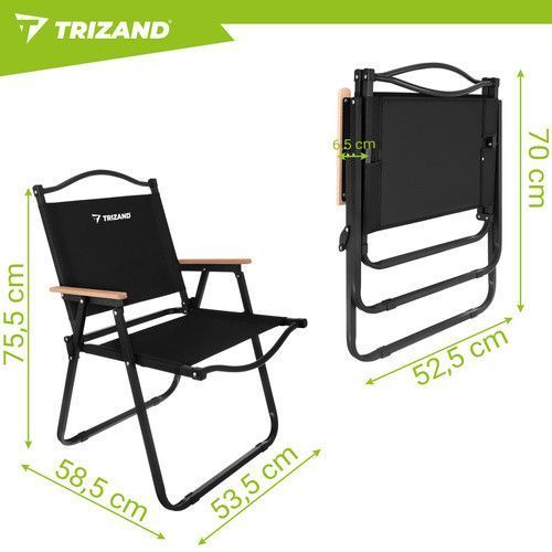 Садовый стул 54x56x79 см черный Trizand 27552 49533 фото