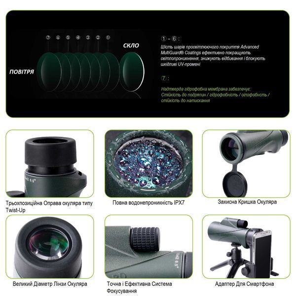 Монокуляр Vanguard VEO HD2 10x42 WP (VEO HD2 1042M) DAS925 фото