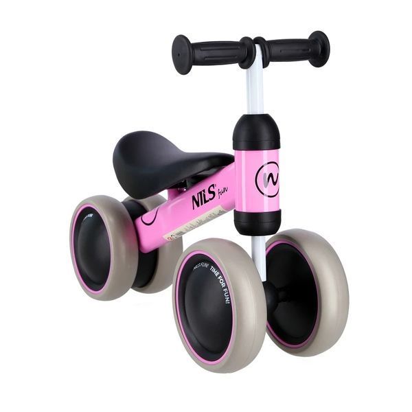 Беговел четырёхколёсный NILS Fun RB002 Розовый 26189 фото