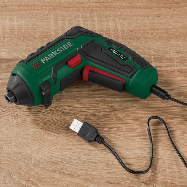 Аккумуляторная отвертка Parkside PAS 4 D7 шуруповерт с насадками 4 V, 1500 mAh, 10 Nm, Германия 17805 фото