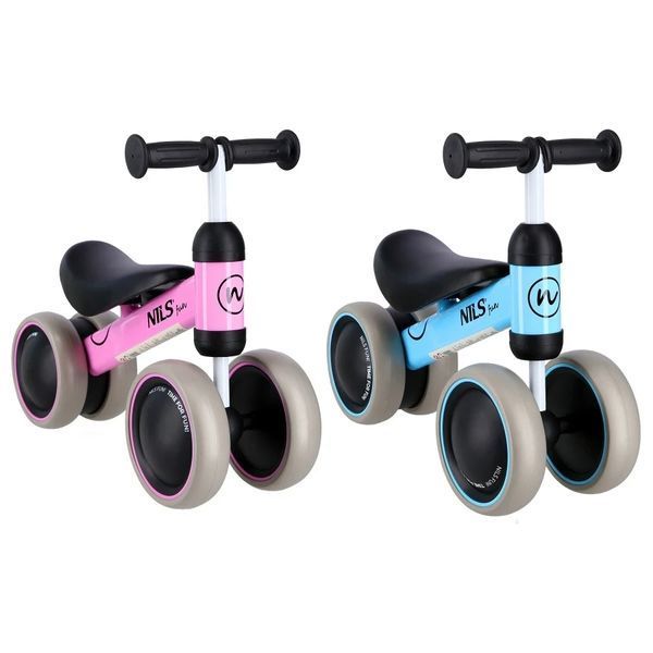 Беговел четырёхколёсный NILS Fun RB002 Розовый 26189 фото