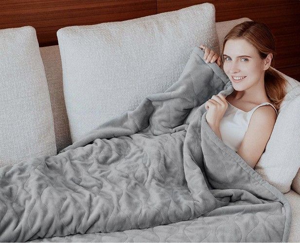Электрическое одеяло плед с подогревом 180х130см Malatec 8817 85Вт Серая 16021 фото