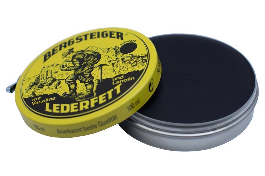 Водовідштовхуюче просочення для взуття HeySport Bergsteiger-Leather-Grease black 100 ml (20880200) 20880200 фото