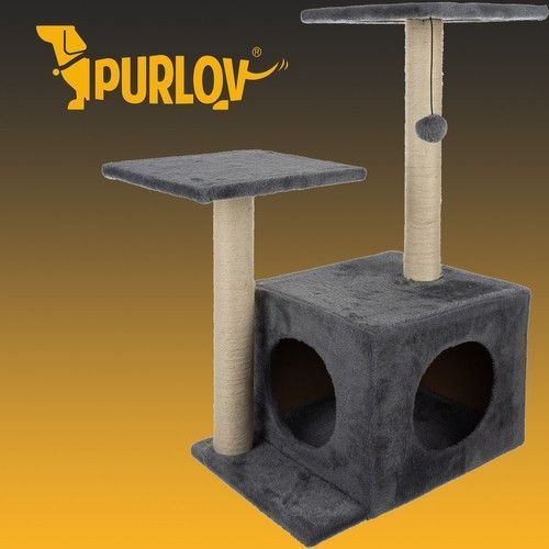Когтеточка Purlov 21712 домик дерево для кошек 71 см серый 30246 фото