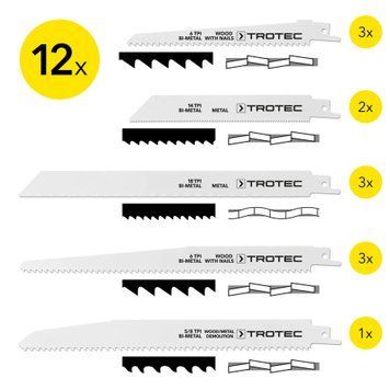 Набір пиляльних полотен для пили шабельної Trotec 12 pieces Wood/Metal Set (6215001210) DAS2980 фото