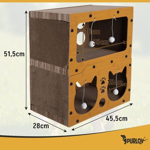 Когтеточка для кошки - двухэтажный дом Purlov 27017 41298 фото