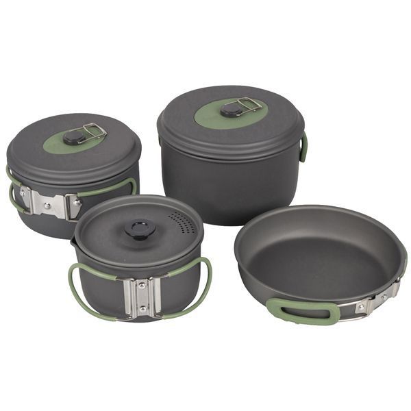 Набор посуды Bo-Camp Explorer 4 Pieces 19 Hard Anodized Grey/Green (2200241) DAS2544 фото