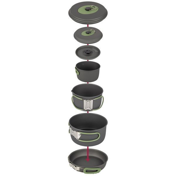 Набор посуды Bo-Camp Explorer 4 Pieces 19 Hard Anodized Grey/Green (2200241) DAS2544 фото