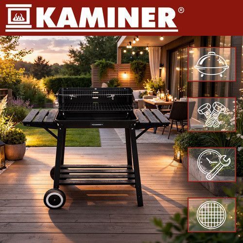 Садовый гриль с вертелом 93x41x86 см Kaminer 27320 50663 фото