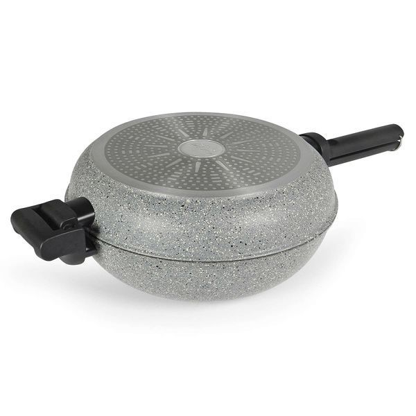 Сковорода двойная Flonal Dura Induction Rocky Twins 28 см с решеткой (RKIWP2830)_Discounted DAS3670 фото