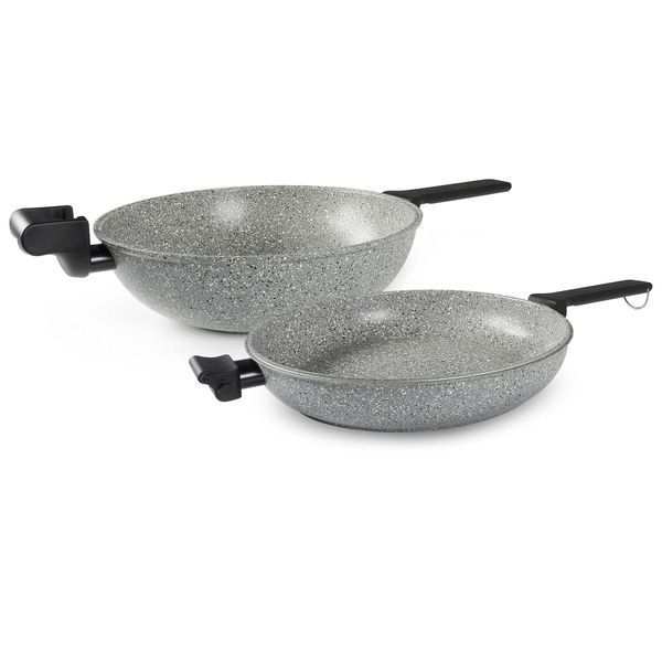 Сковорода двойная Flonal Dura Induction Rocky Twins 28 см с решеткой (RKIWP2830)_Discounted DAS3670 фото