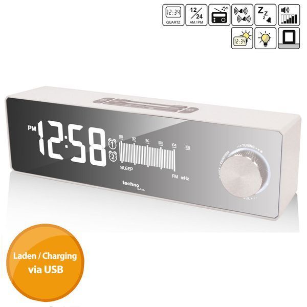 Годинник настільний з радіо Technoline WT483 White/Silver (WT483) DAS2480 фото