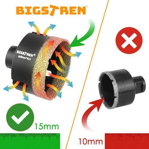 Набор профессиональных алмазных коронок 13 штук Bigstren 27012 47916 фото