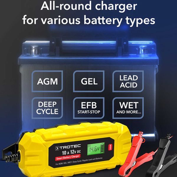 Зарядное устройство для автомобильного аккумулятора Trotec PBCS 10A, 12V, 4-200Ah (4675000015) DAS2858 фото