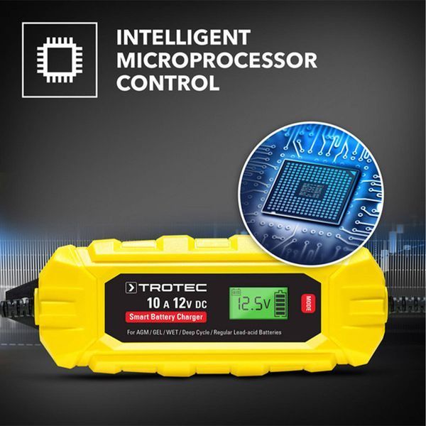 Зарядное устройство для автомобильного аккумулятора Trotec PBCS 10A, 12V, 4-200Ah (4675000015) DAS2858 фото