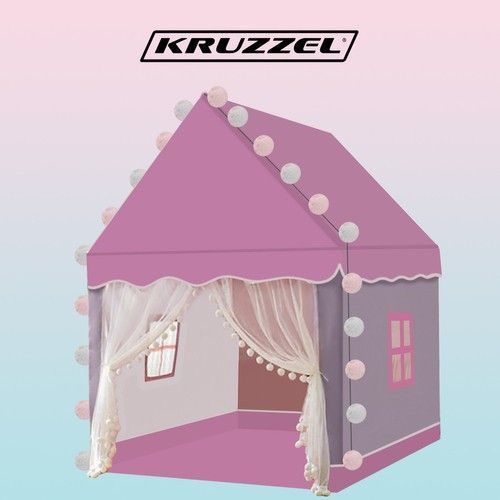 Детская палатка Kruzzel 22653 с LED светом Розовая 27569 фото