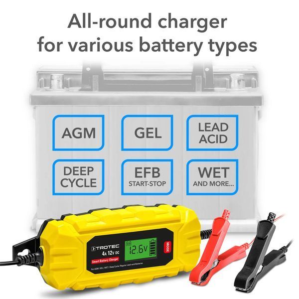 Зарядное устройство для автомобильного аккумулятора Trotec PBCS 4A, 12V, 4-120Ah (4675000005) DAS2860 фото