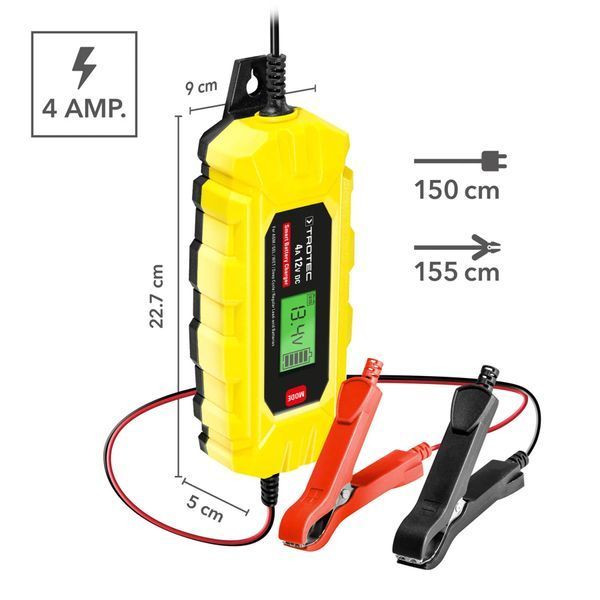 Зарядное устройство для автомобильного аккумулятора Trotec PBCS 4A, 12V, 4-120Ah (4675000005) DAS2860 фото