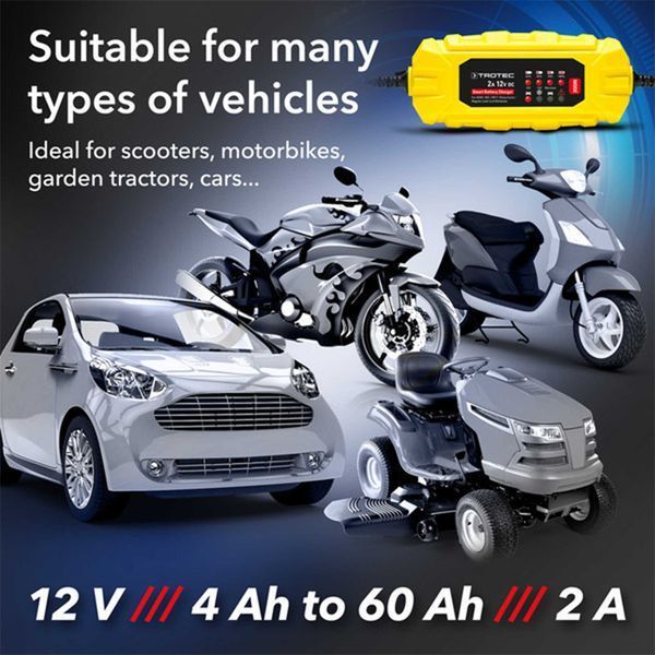 Зарядное устройство для автомобильного аккумулятора Trotec PBCS 2A, 12V, 4-60Ah (4675000001) DAS2861 фото