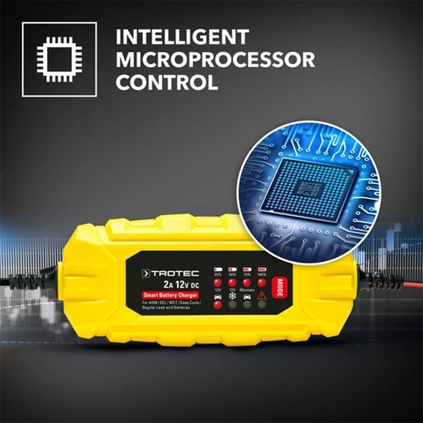 Зарядное устройство для автомобильного аккумулятора Trotec PBCS 2A, 12V, 4-60Ah (4675000001) DAS2861 фото
