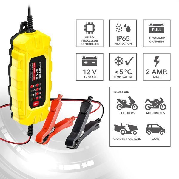 Зарядное устройство для автомобильного аккумулятора Trotec PBCS 2A, 12V, 4-60Ah (4675000001) DAS2861 фото