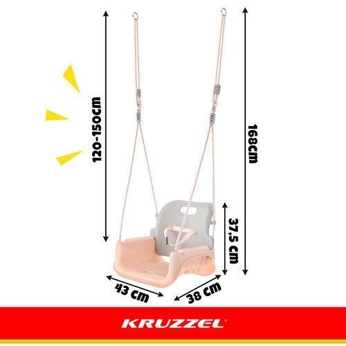 Детские качели-трансформер 3-в-1 серо-бежевая Kruzzel 27357 49852 фото