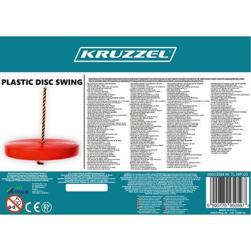 Подвесная детская пластиковая качеля круглая Kruzzel 23554 30050 фото